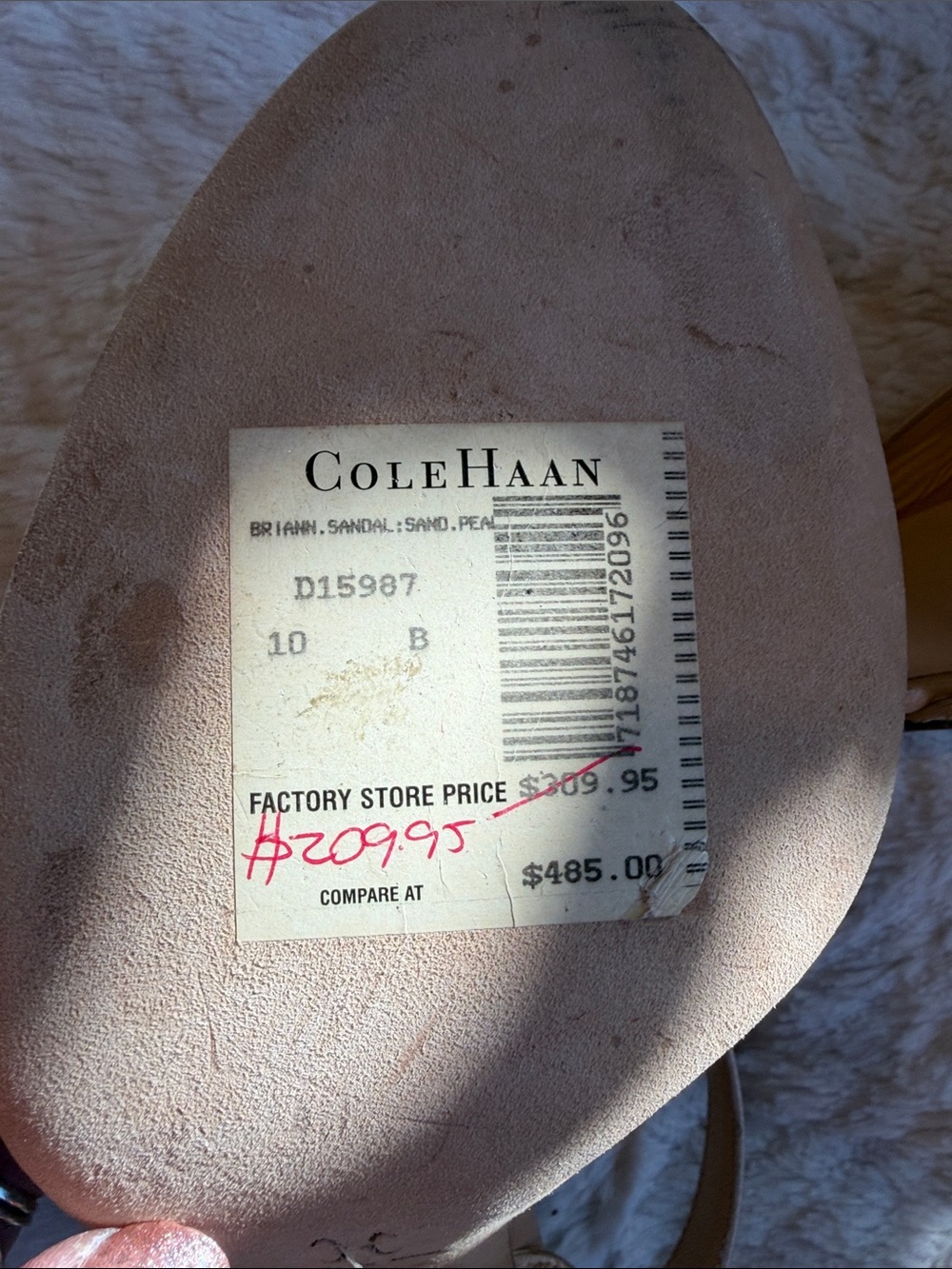 Cole Haan Metallic Gold Sandals with Crystal Accent - Picture 2 of 7